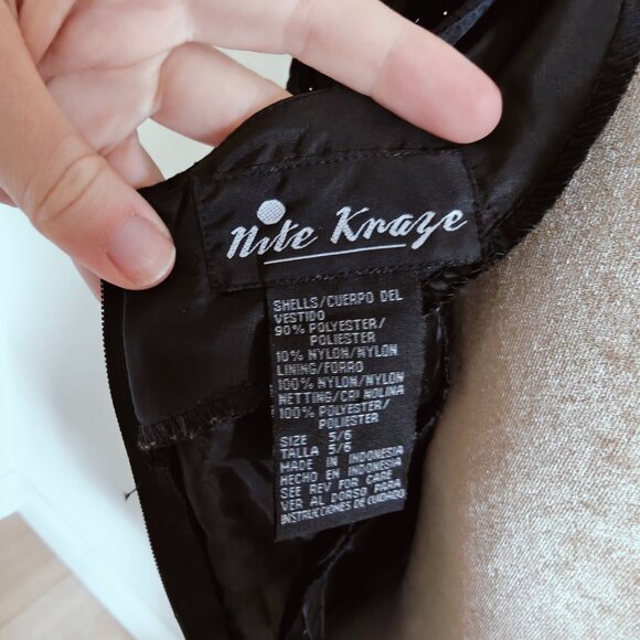 Nite Kraze 80's Vintage Black Whimsigoth Sparkly Dress 6 - Picture 8 of 8